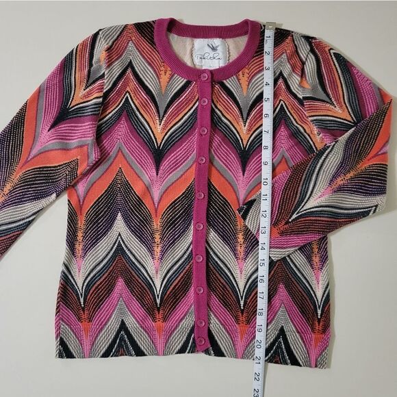 Anthropologie Tabitha Seared Chevrons Multi-colored Cardigan - Picture 8 of 16